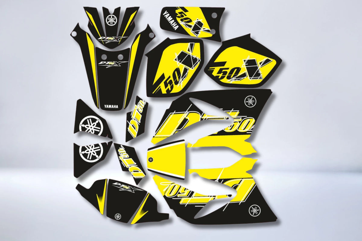 kit gráfico Yamaha DT 50 2003-2020 - AMARILLO NEGRO B