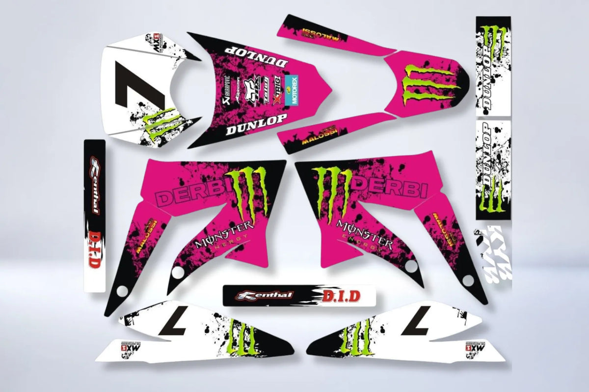 Kit Déco DERBI X-TREME / RACING 2011-2017 - PINK MONSTER