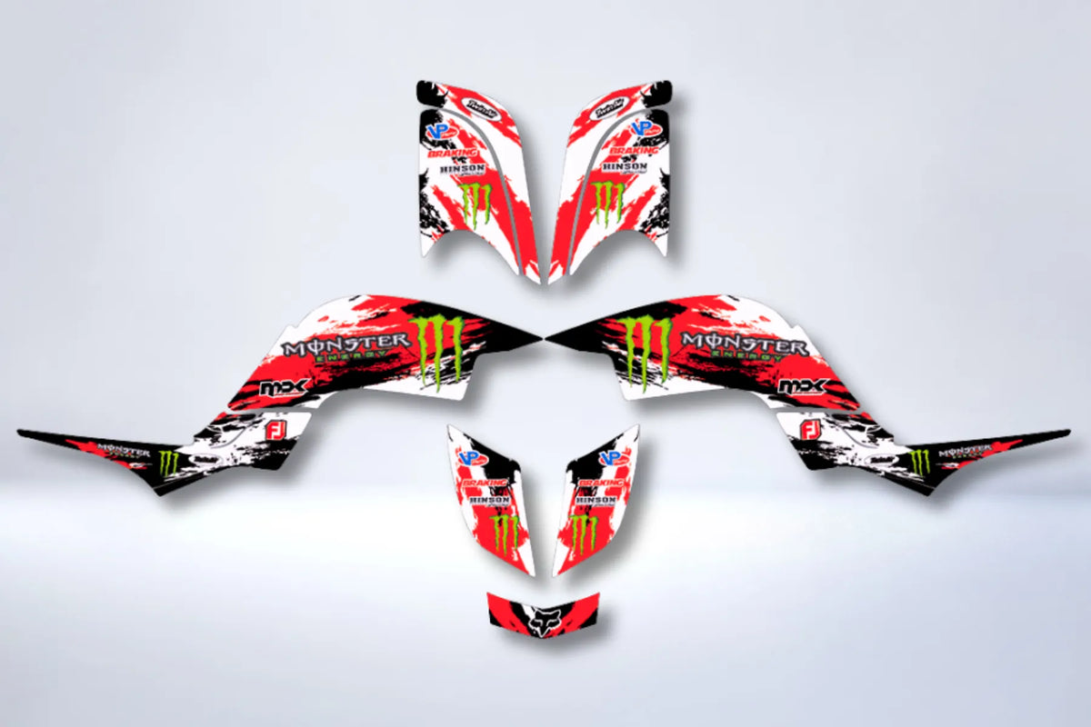 Kit déco Yamaha YFM 660 RAPTOR - MONSTER RED 2
