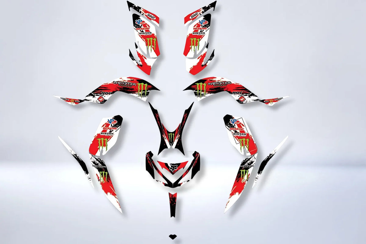 Graphics kit Yamaha YFM 700 RAPTOR 2013-2025 - RED MONSTER
