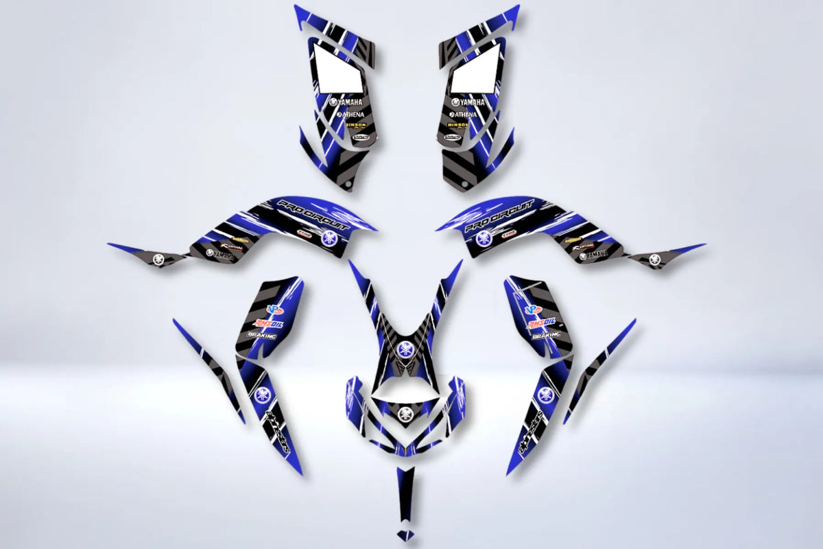 Kit déco Yamaha YFM 700 RAPTOR 2013-2025 - BLUE PRO CIRCUIT