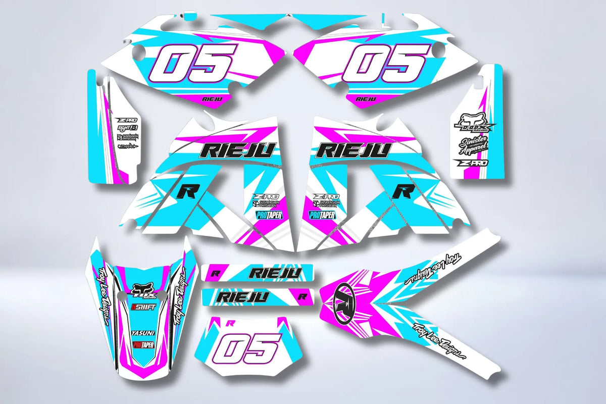 RIEJU SMX / MRX graphics kit - PINK TURQUOISE