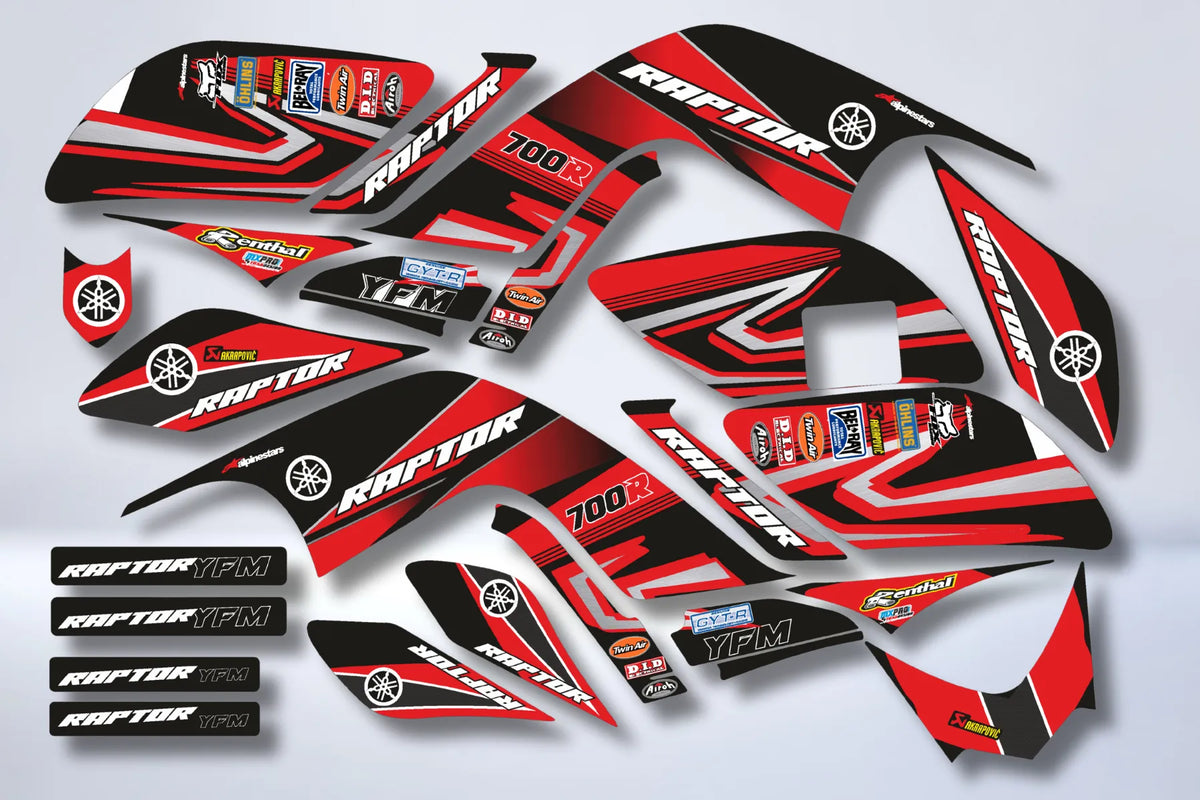 Kit déco Yamaha YFM 700 RAPTOR 2006-2012 -  RED V2