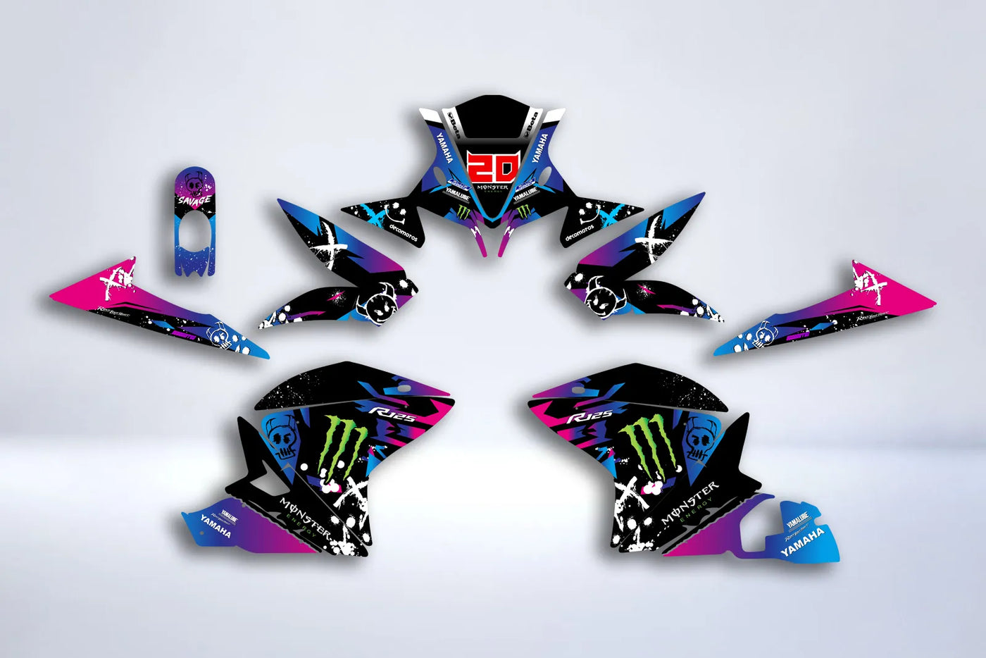Dekor-Kit YAMAHA YZF R125 2008-2018 - GRADIENT