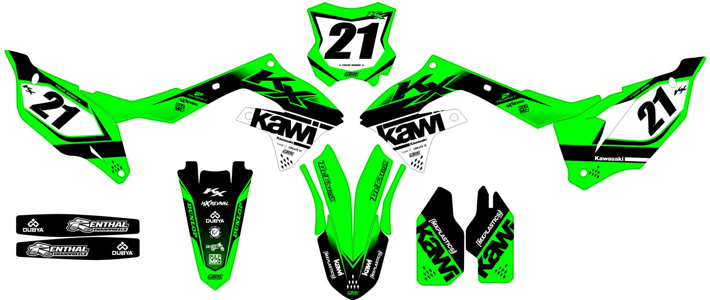 Kit Déco Kawasaki KXF 250 2021-2024 & KXF 450 2019-2023 - Zyvora