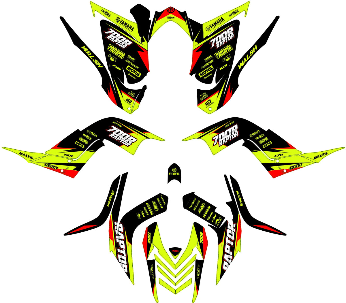 Kit déco Yamaha YFM 700 RAPTOR 2006-2012 - ELVYX