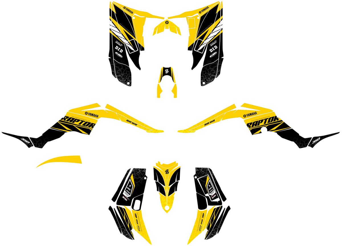 Yamaha YFM 350 Raptor graphics kit - CRYONIS