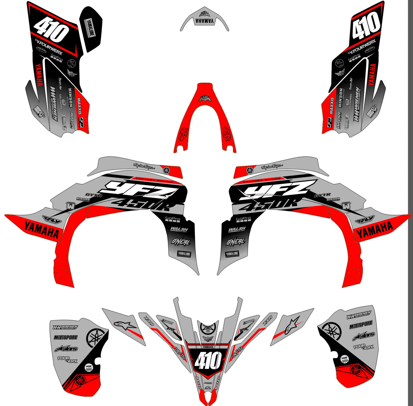 Kit déco Yamaha YFZ 450 R RAPTOR 2014-2022 - SOLYRA