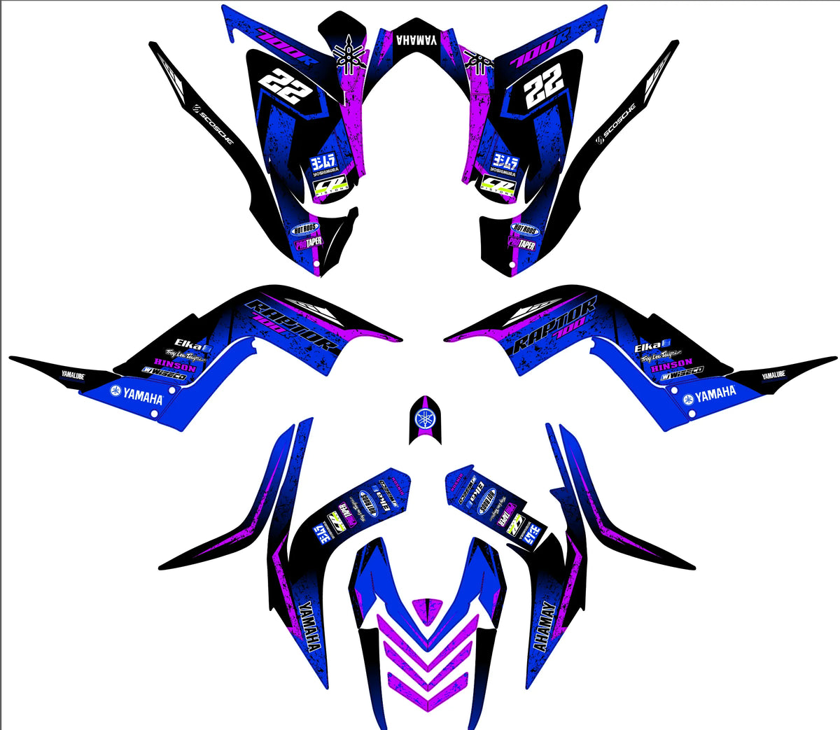 Kit déco Yamaha YFM 700 RAPTOR 2006-2012 - SYRON