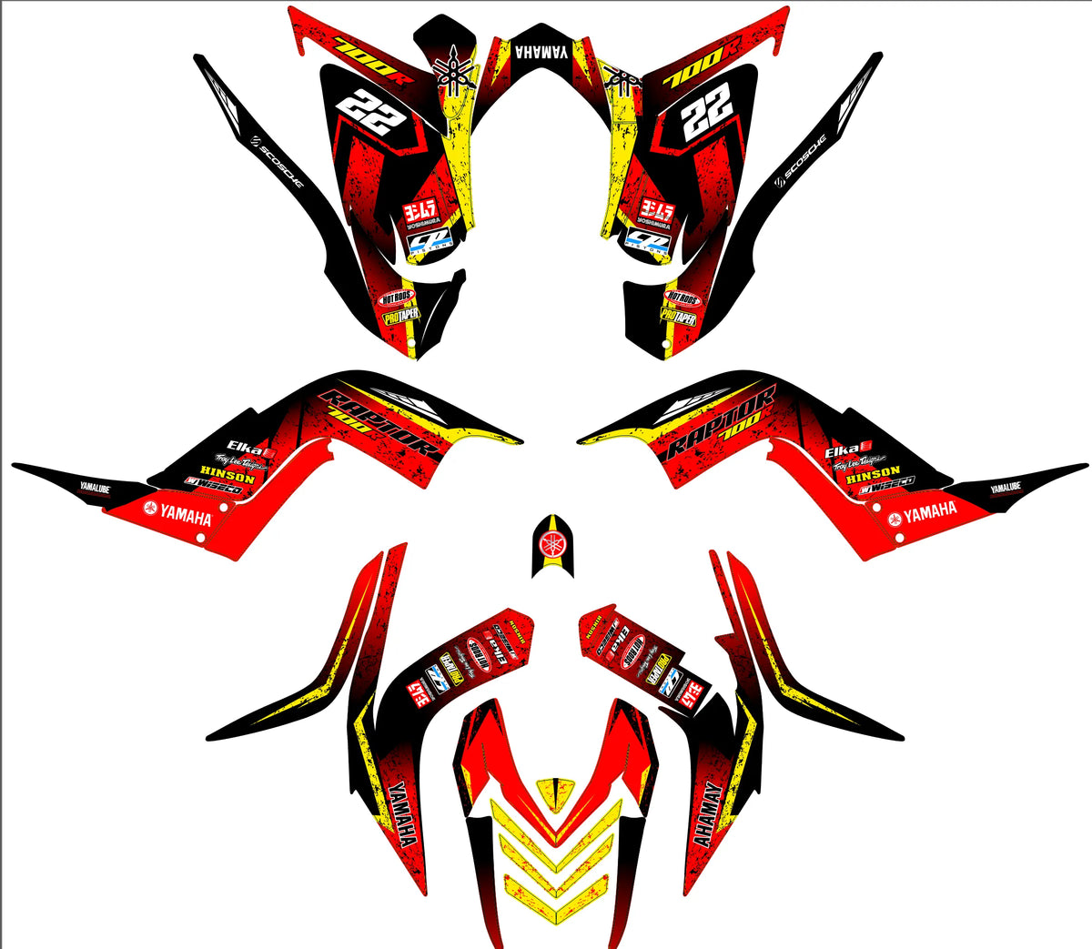 Kit déco Yamaha YFM 700 RAPTOR 2006-2012 - SYRON