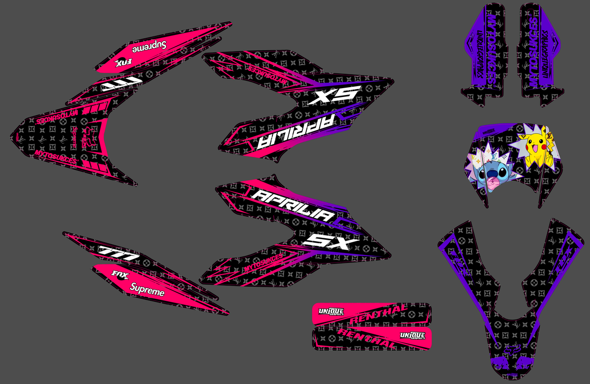 Derbi Senda DRD 125 SM / Aprilia SX 125 2018-2024 graphics kit - VYRON