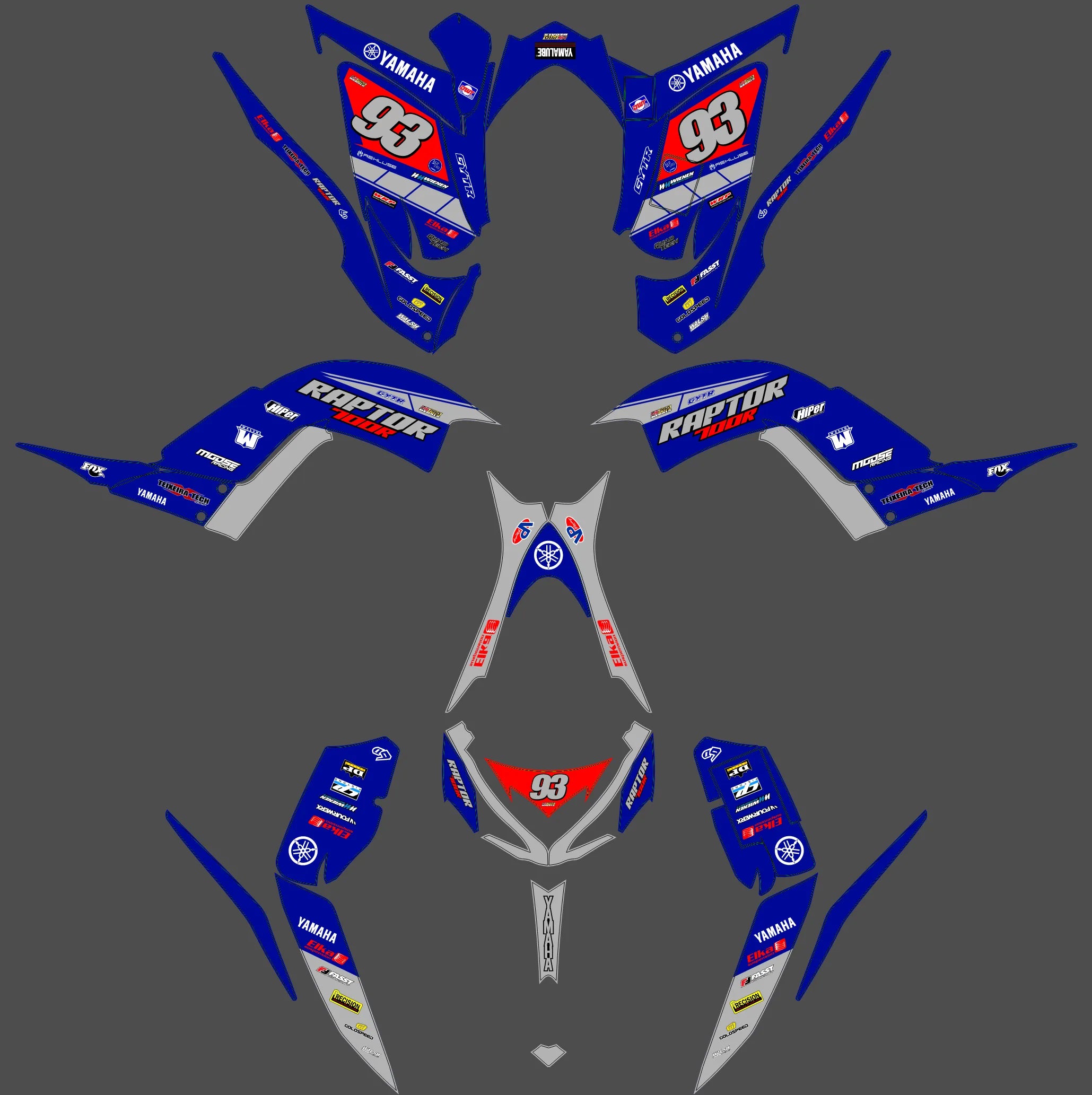 Kit déco Yamaha YFM 700 Raptor - Color Bleu #2 - Boutique Kit Déco Moto Kit déco Yamaha YFM 700 Raptor - Color Bleu #2 - Boutique Kit Déco Moto