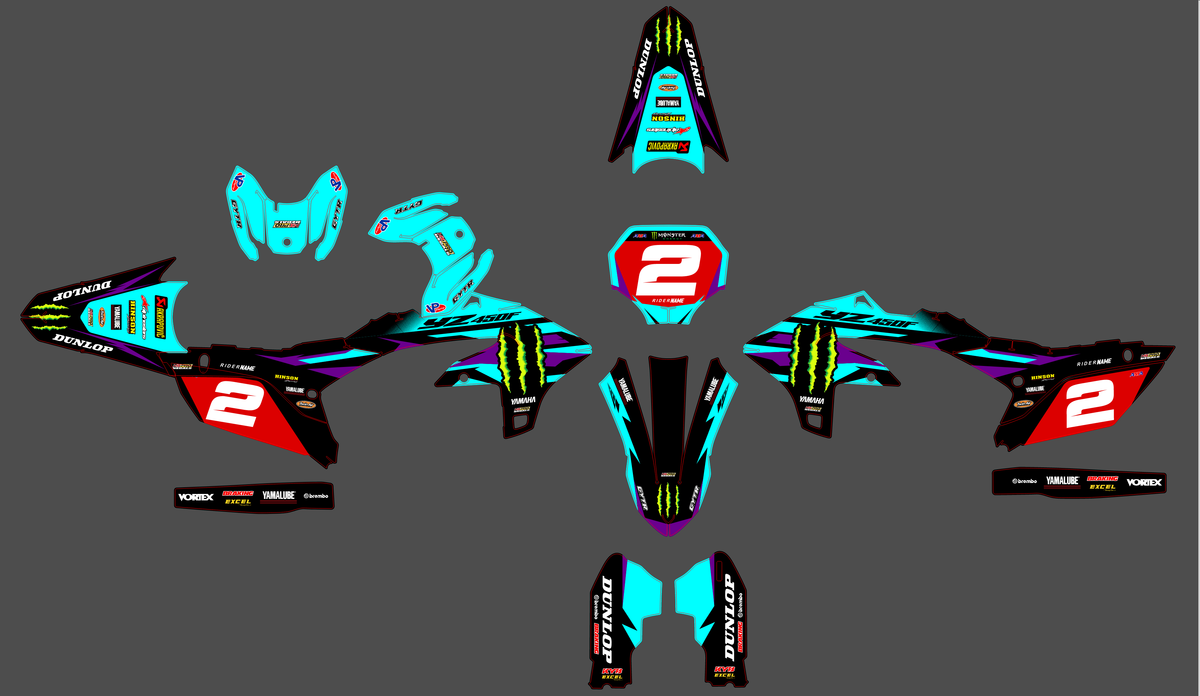 Dekor-Kit Yamaha YZF 250 2024-2025 & YZF 450 2023-2025 - LYNORA