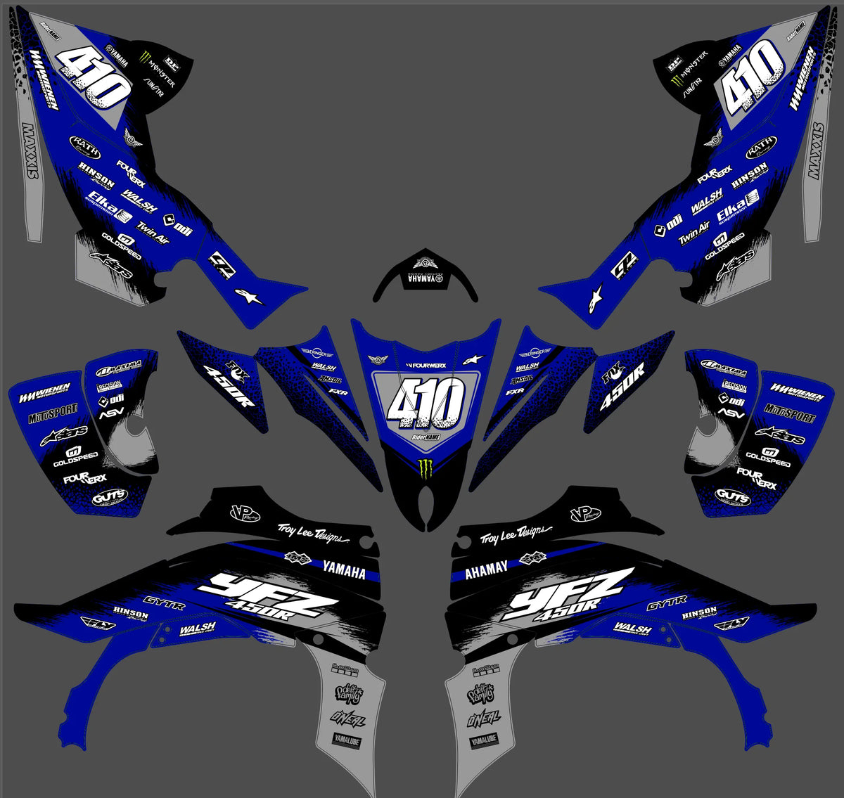 Graphics kit Yamaha YFZ 450 R RAPTOR 2014-2022 - VELRYX