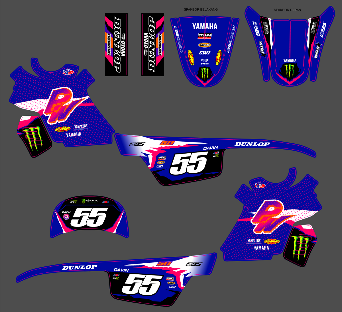 Kit déco YAMAHA PIWI PW 50 80 1990-2025 - LYRIX