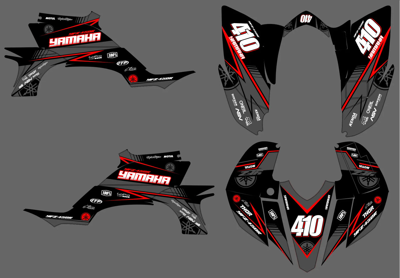 kit gráfico Yamaha YFZ 450 R RAPTOR 2004-2008 - EVOXIS
