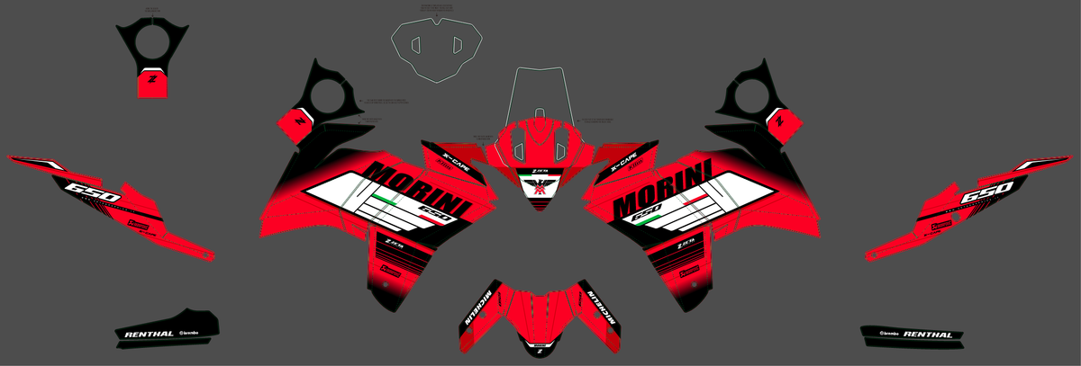 kit gráfico MOTO MORINI X-CAPE 650 2021-2024 - VERMELHO