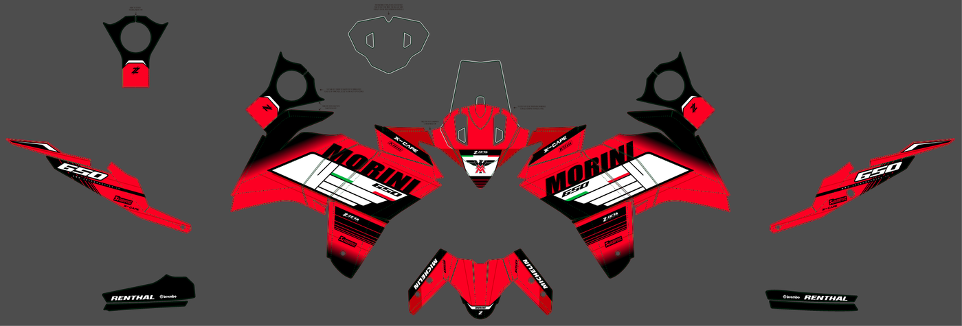 Kit Déco MOTO MORINI X-CAPE 650 2021-2024 - RED