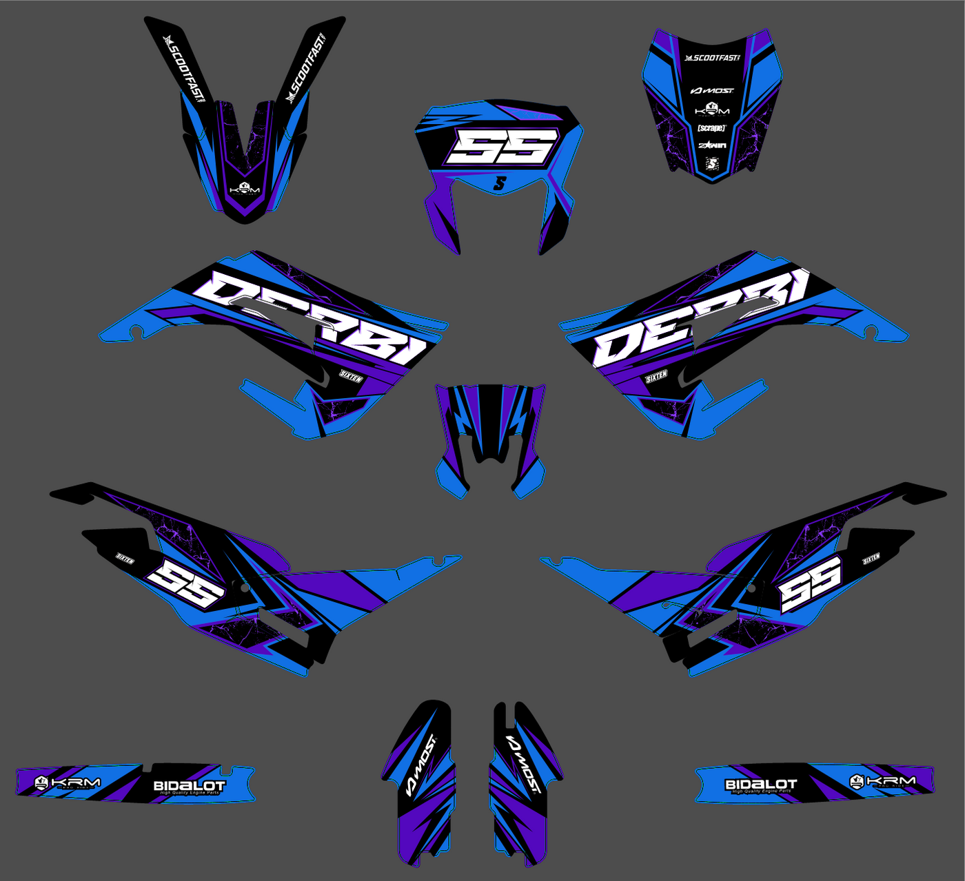 DERBI X-TREME / RACING 2018-2024 graphics kit - PHANTYX