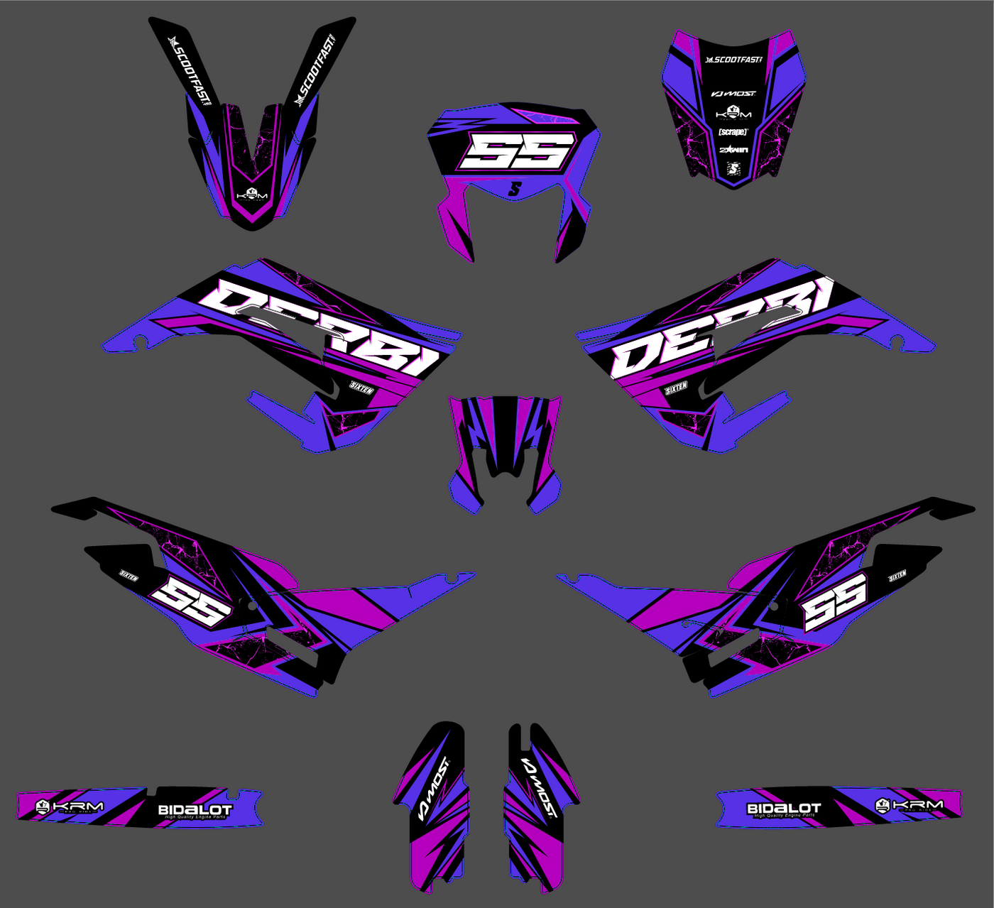 DERBI X-TREME / RACING 2018-2024 graphics kit - PHANTYX