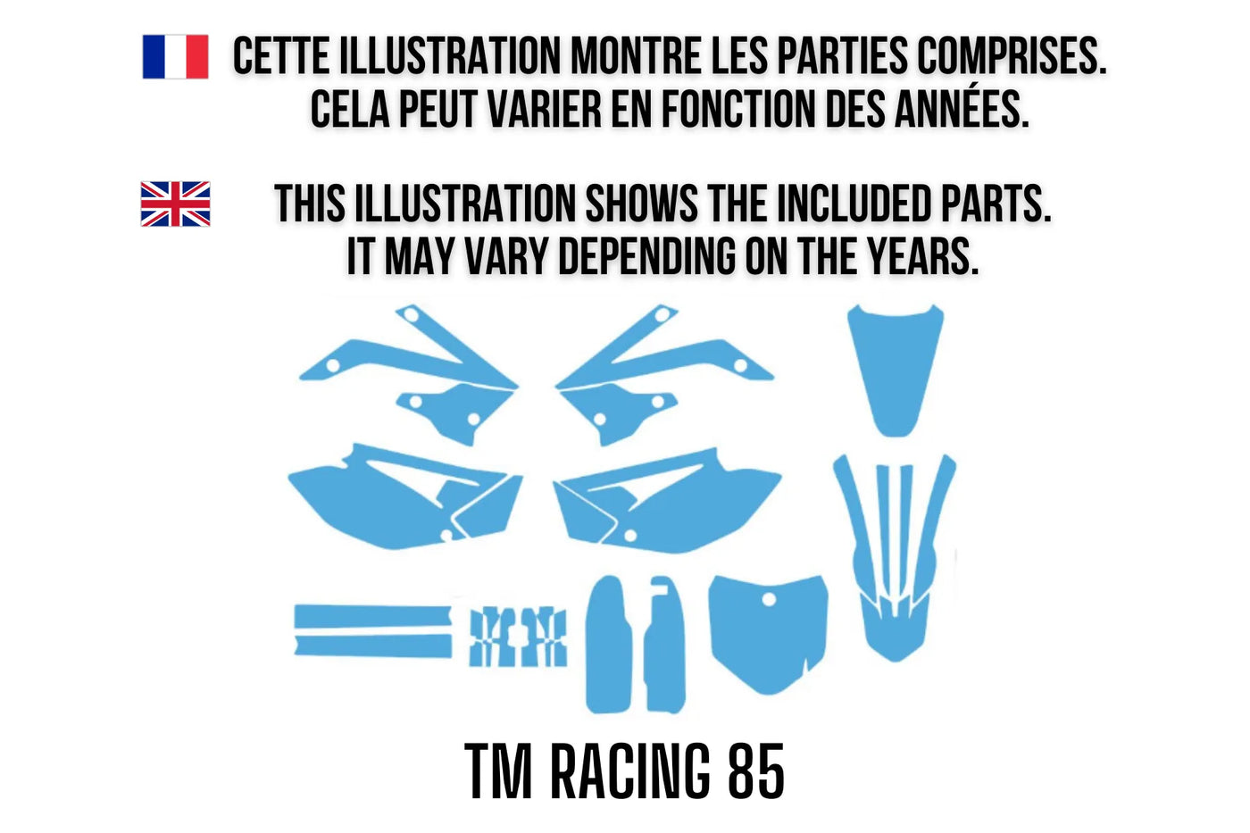 Kit Déco TM Racing 85 (2013-2024) 100% personalizzato