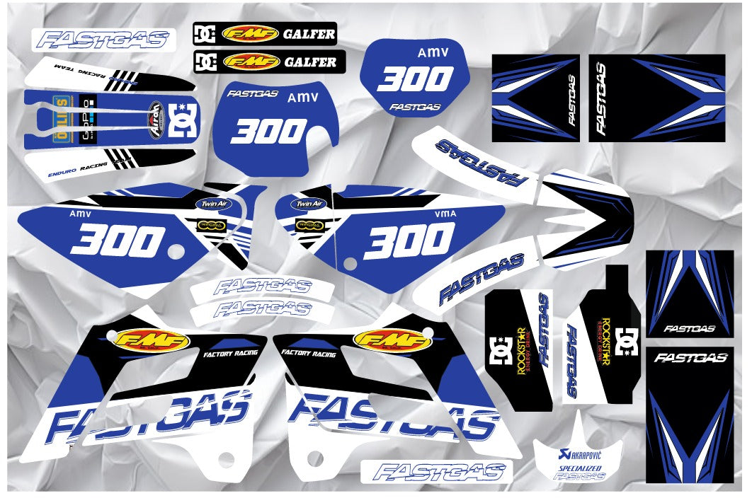 Graphics kit GAS GAS EC 2002-2006 FMF BLUE