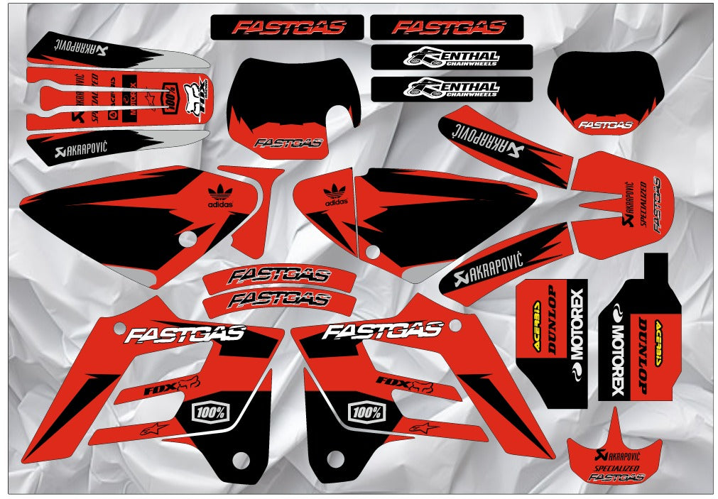 GAS GAS EC 2002-2006 RED graphics kit