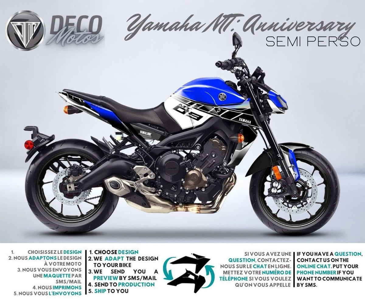Kit Déco Yamaha MT 125 / MT 03 / MT 07 / MT 09 / MT 10 Semi-Personnalisé - ANNIVERSARY