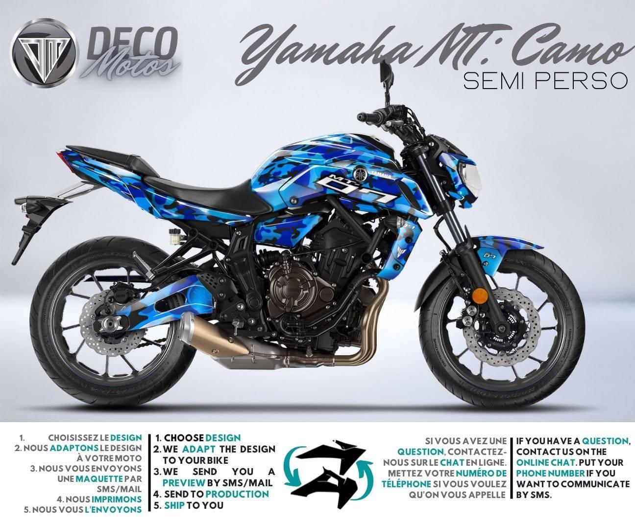 Kit Déco Yamaha MT 125 / MT 03 / MT 07 / MT 09 / MT 10 Semi-Personnalisé - CAMO