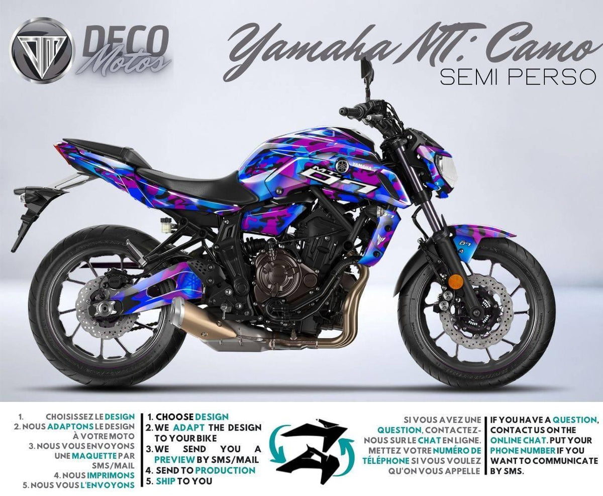 Kit Déco Yamaha MT 125 / MT 03 / MT 07 / MT 09 / MT 10 Semi-Personnalisé - CAMO