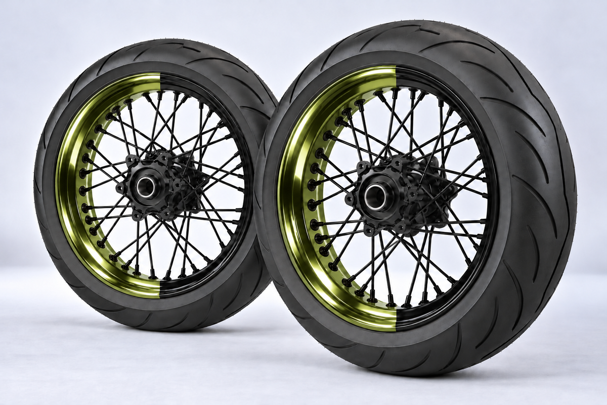 Stickers Demi-Jantes CHROME Bi-ton (50/50 Supermoto)