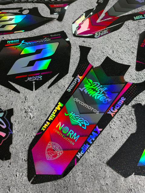 Kit déco holographique étalé avant la pose