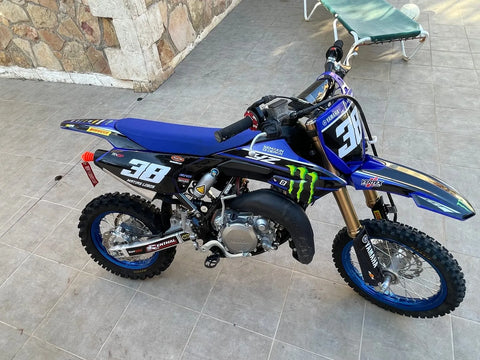 Moto cross au kit déco bleu