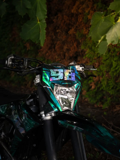 Moto cross au kit déco turquoise