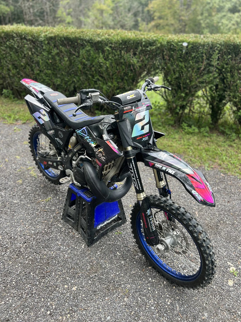 Moto cross au kit déco rose et bleu