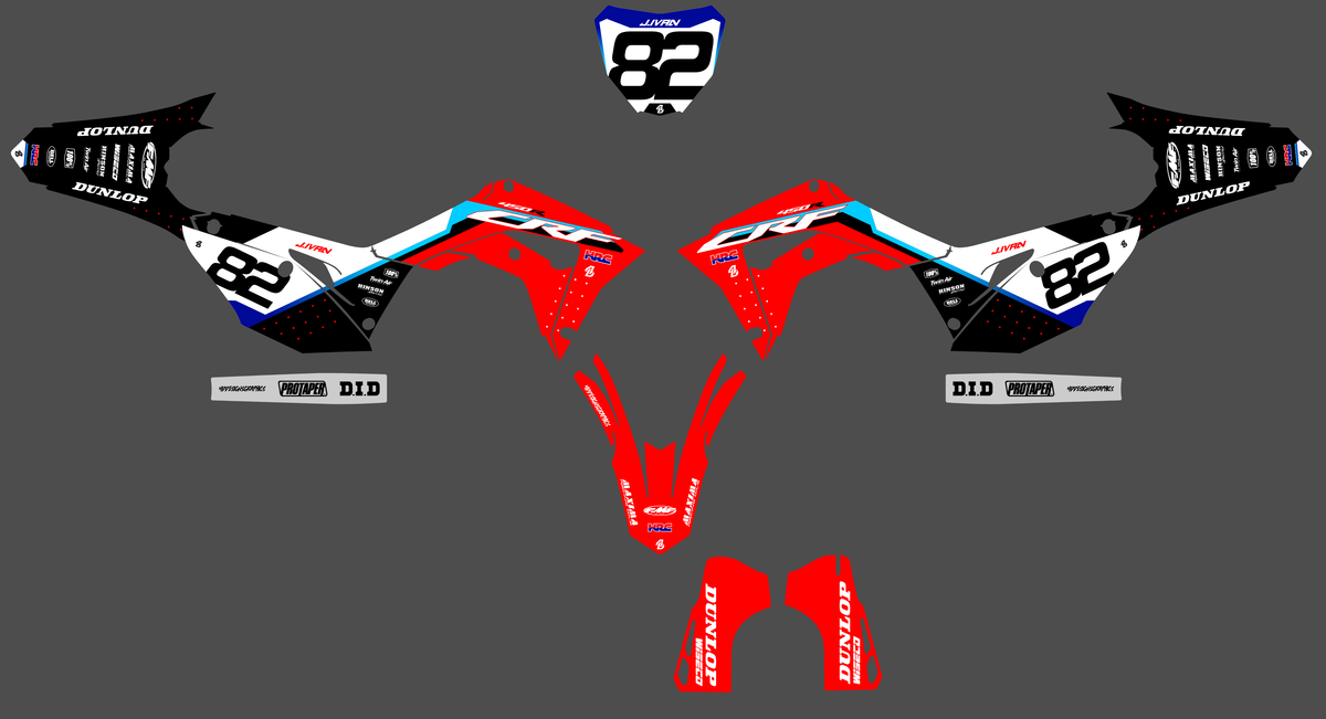 Honda CRF 450 2017-2020 & CRF 250 2018-2021 graphics kit - GRIPTOR