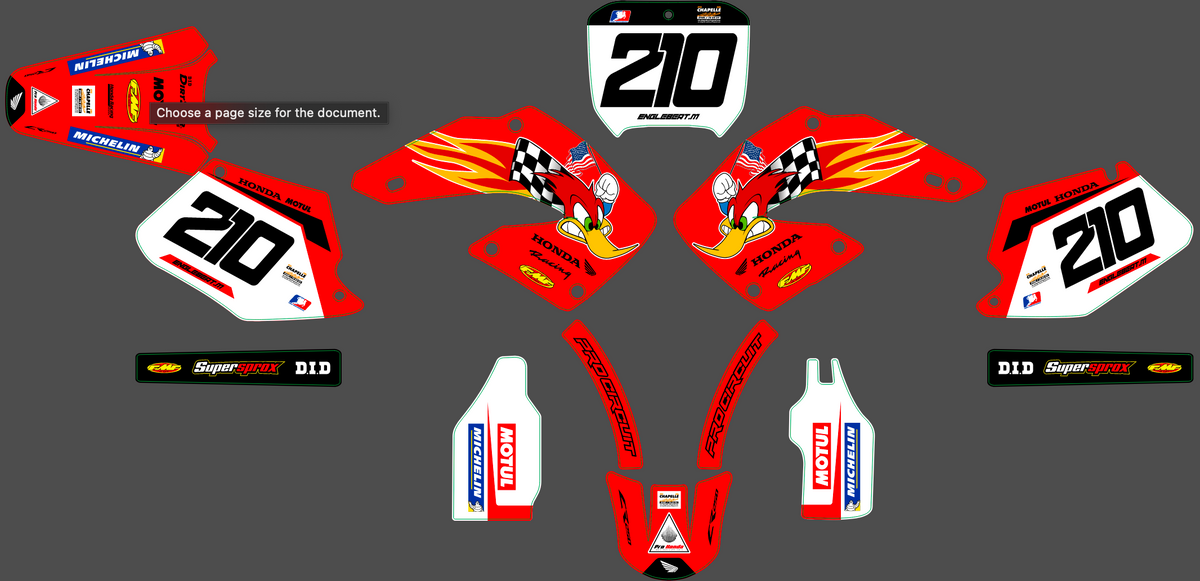Kit déco HONDA CR 125-250 2000-2001 - VYPRIX
