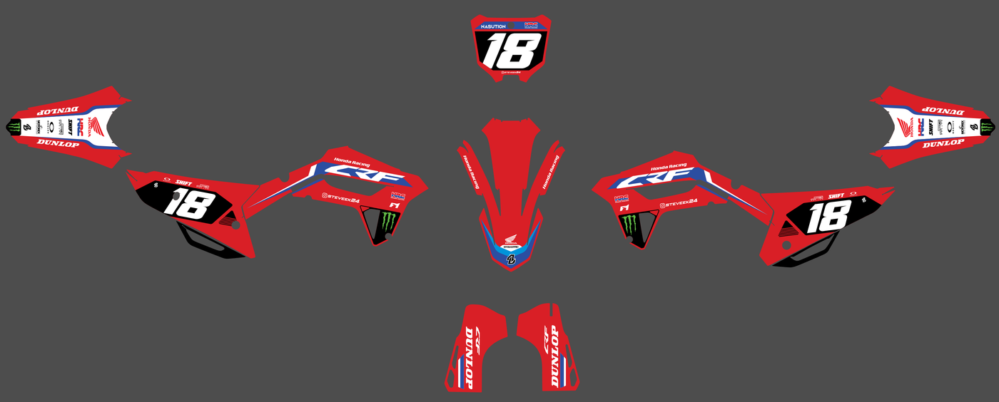 kit gráfico Honda CRF 250 2022-2024 & CRF 450 2021-2024 - AZTRIK