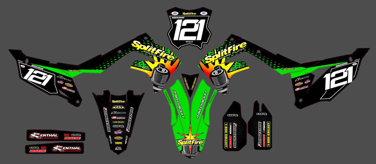 kit grafiche Kawasaki KXF 250 2021-2024 & KXF 450 2019-2023 - Torvex