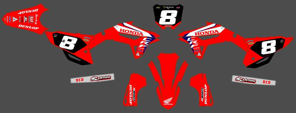 Honda CRF 250 2022-2024 & CRF 450 2021-2024 graphics kit - VORZEX