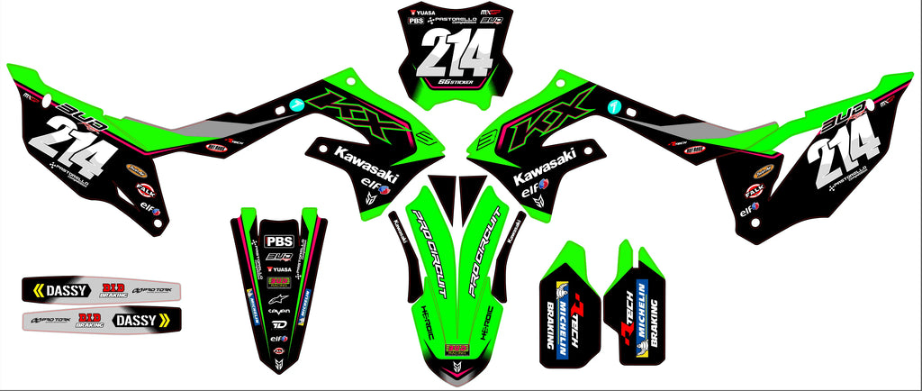 Kit Déco Kawasaki KXF 250 2021-2024 & KXF 450 2019-2023 - Vortiq