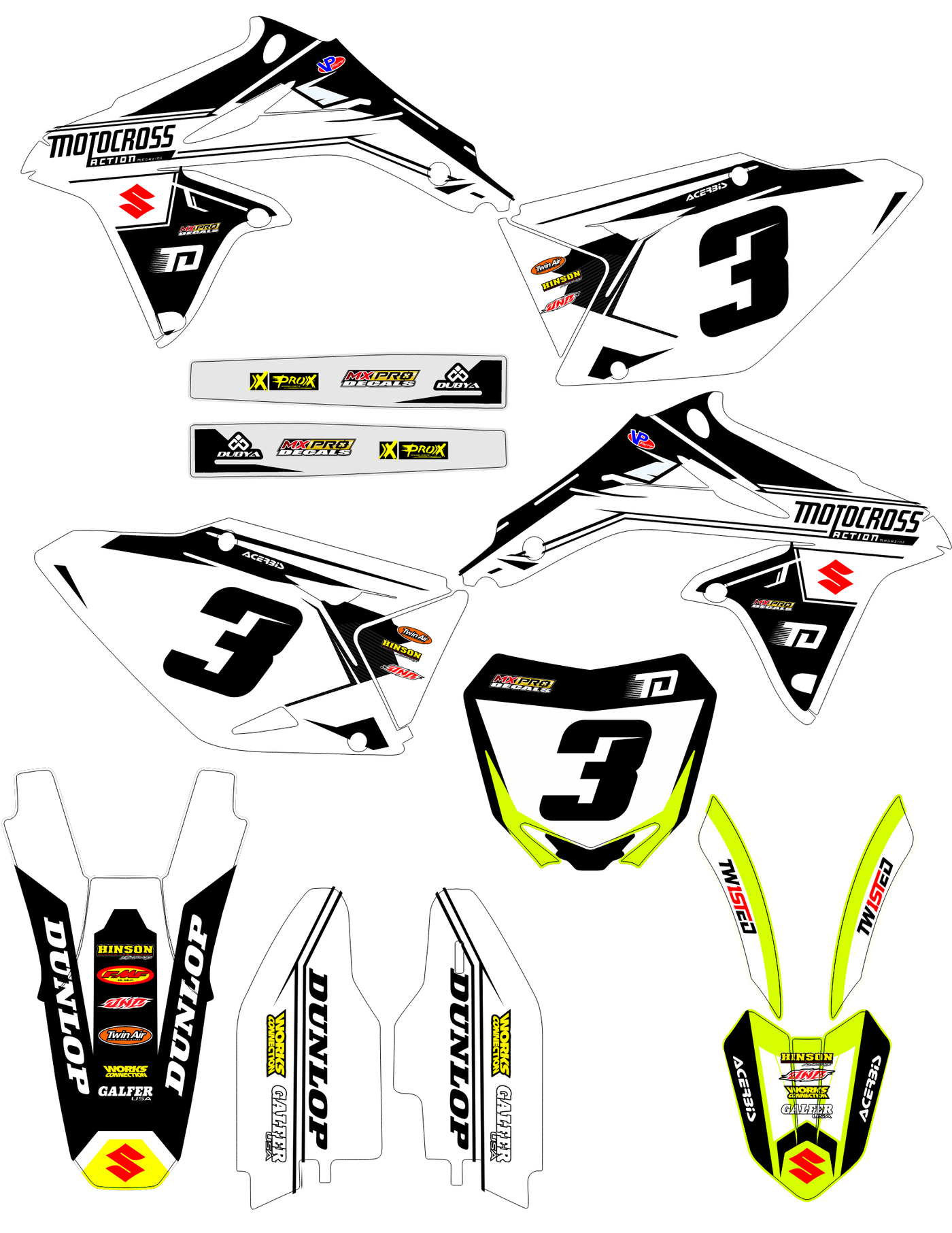 kit gráfico SUZUKI RMZ 250 2010-2018 - BLITZR