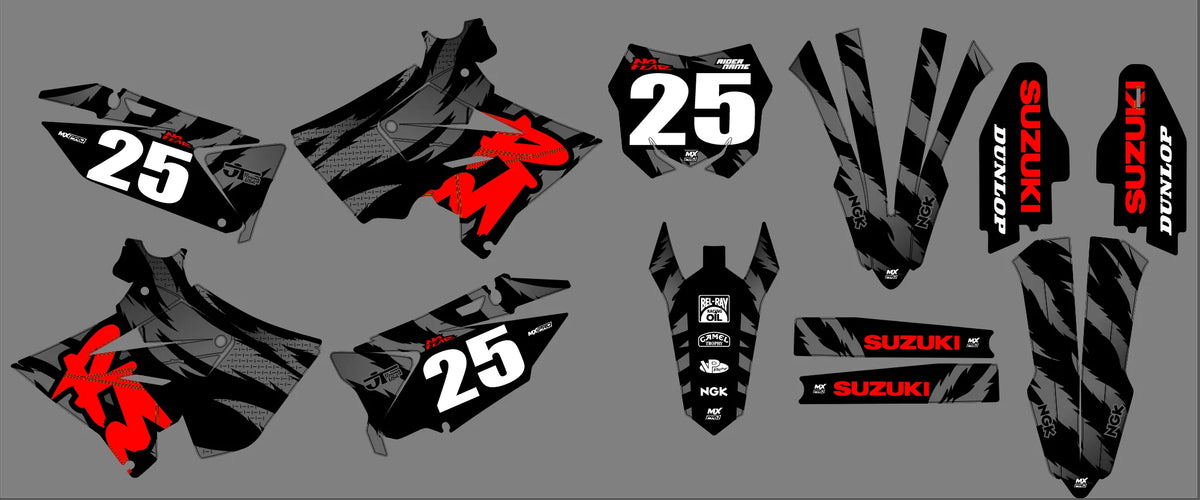 Graphics kit SUZUKI RM125 & RM250 2001-2008 POLISPORT RESTYLE - GRAVUX