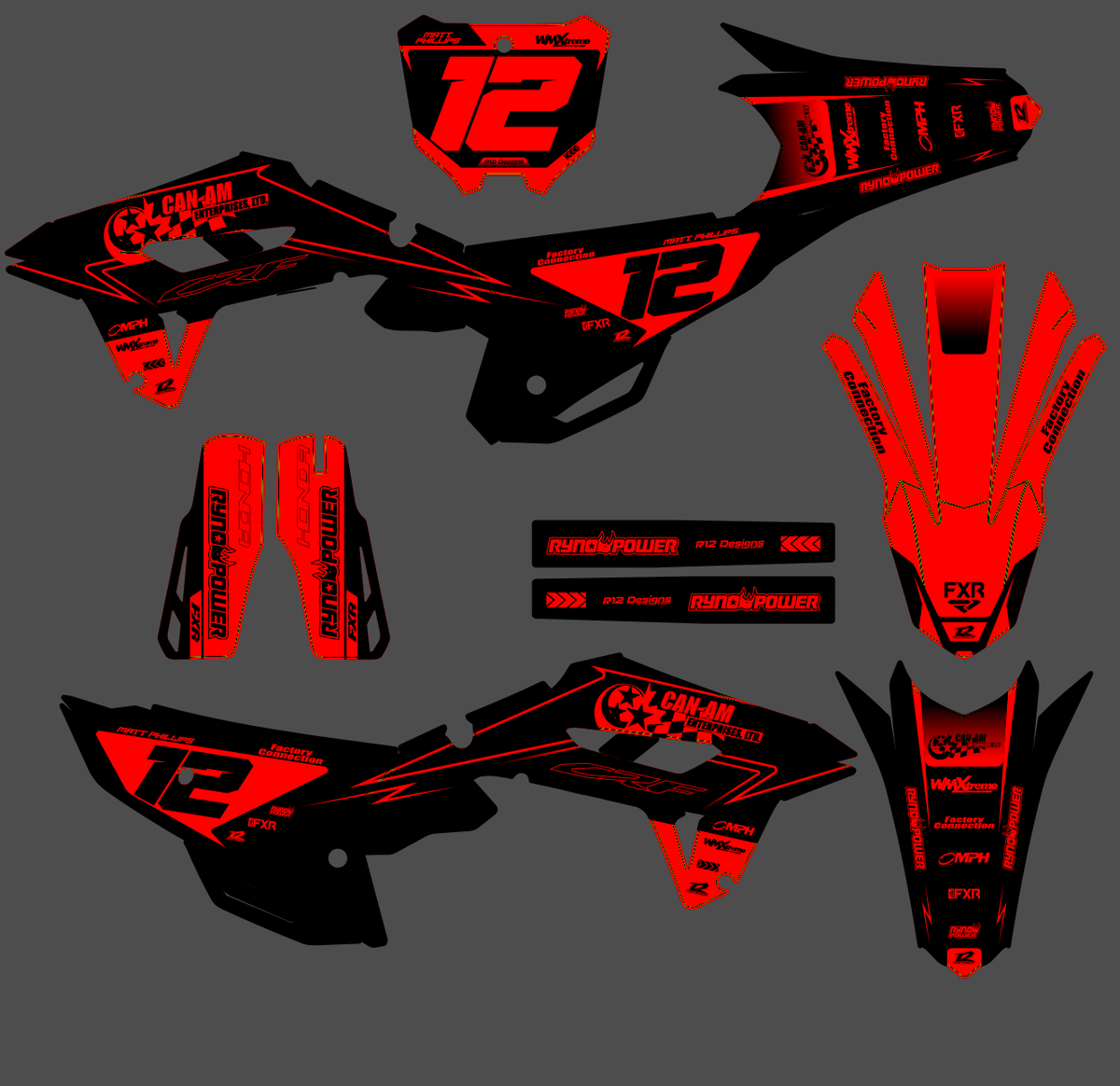Honda CRF 250 2022-2024 & CRF 450 2021-2024 graphics kit - ZYNTRAX