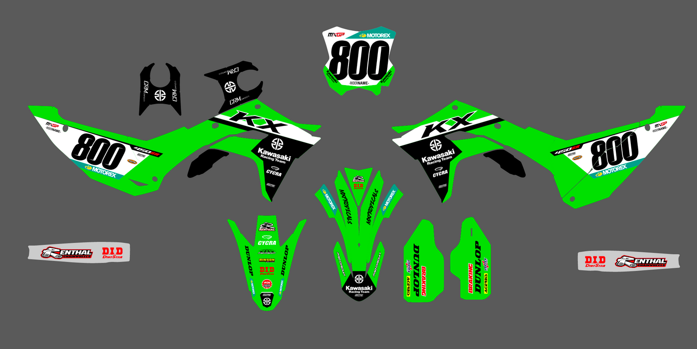 Kit Decoração KAWASAKI KXF 250 2025 & KXF 450 2024-2025 - DIRTRAGE