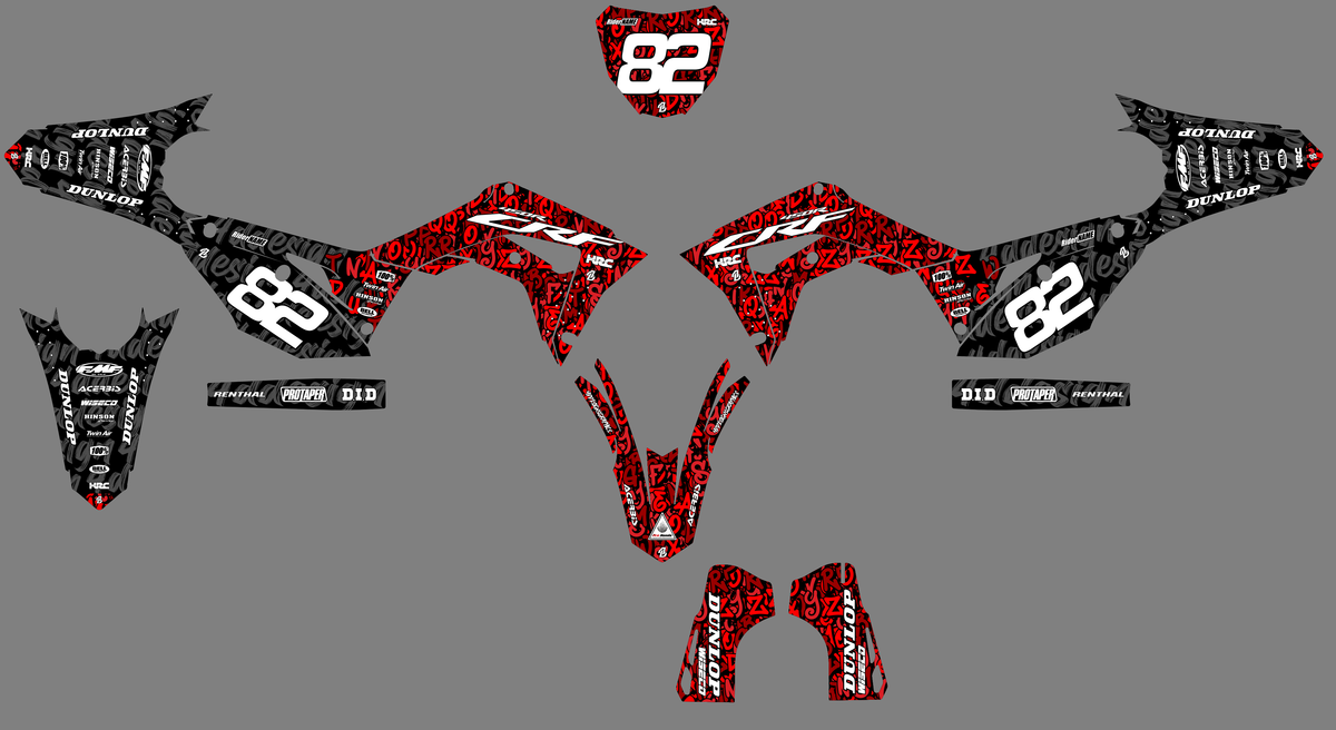 graphics kit HONDA CRF 450 2017-2020 CRF 250 2018-2021 - VORTIX
