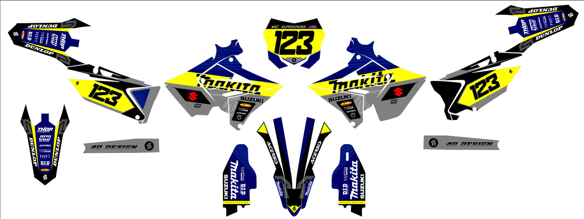 Graphics kit SUZUKI RM125 & RM250 2001-2008 POLISPORT RESTYLE - TORQON