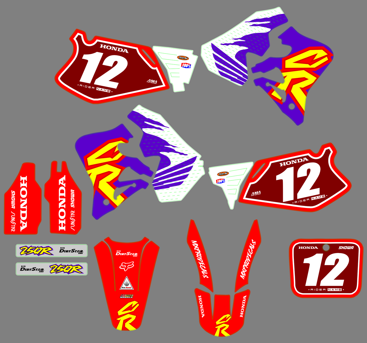 Kit déco HONDA CR 125-250 1995-1997 - VORZAK