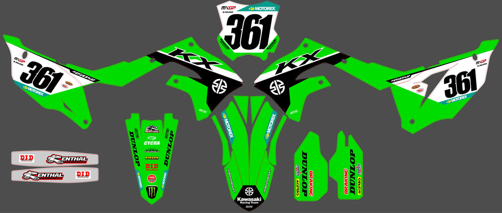 Kit Déco Kawasaki KXF 250 2021-2024 & KXF 450 2019-2023 - Vortix