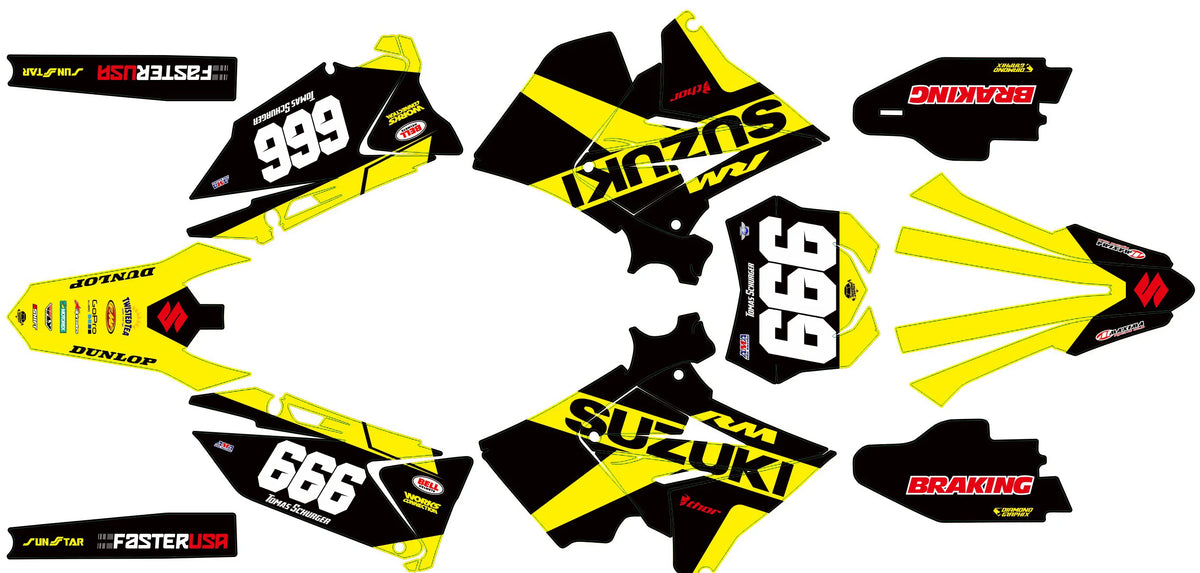 Graphics kit SUZUKI RM125 & RM250 2001-2008 POLISPORT RESTYLE - FEROXIS